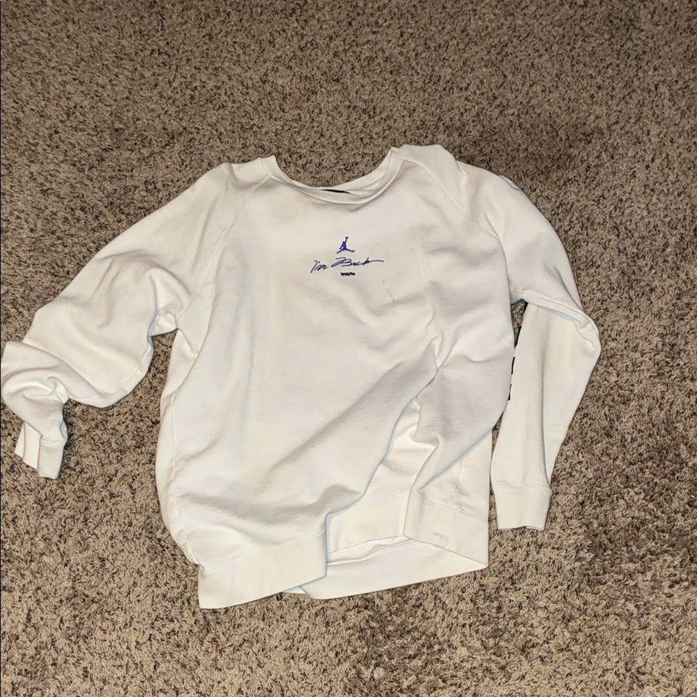 Jordan White Crewneck Sweater